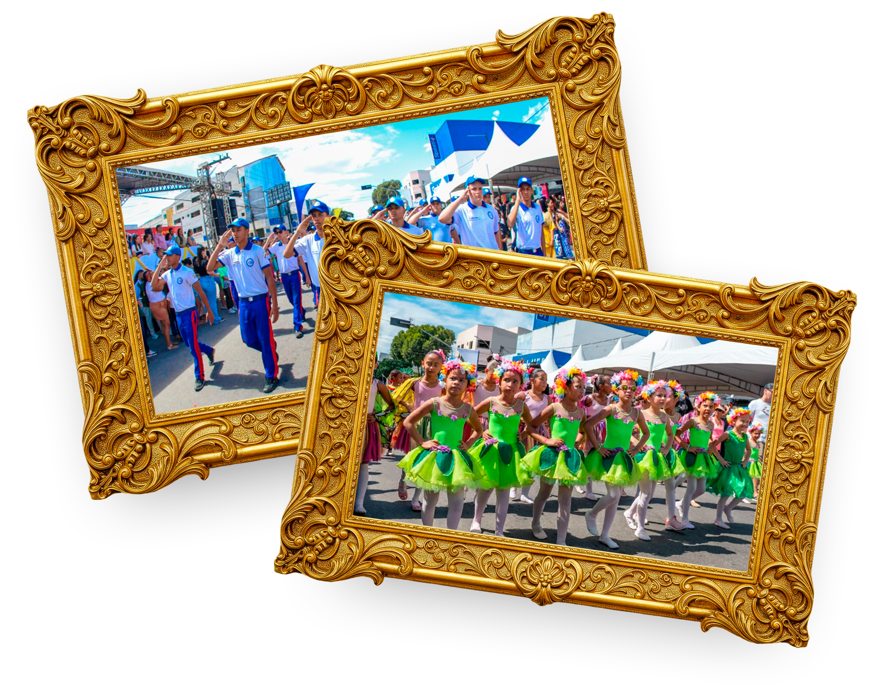 Fotos emolduradas do desfile de 7 de Setembro
