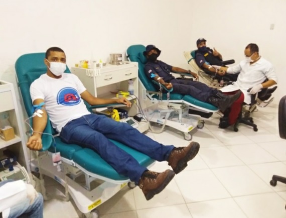Projeto Guarda Sangue Bom: Guardas Municipais doam sangue no Hemoba