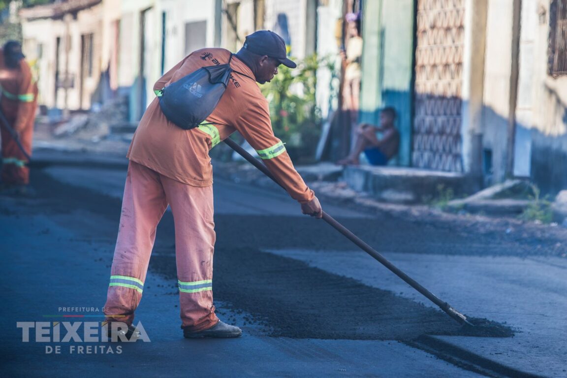 Trechos já pavimentados no Luiz Eduardo