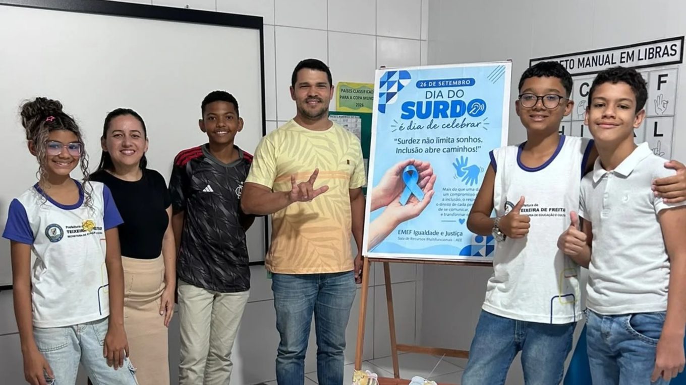 Alunos em atividade sobre inclusão
